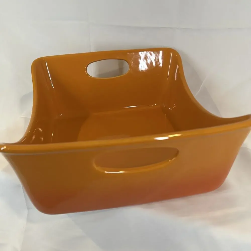 Rachel Ray stoneware orange ombre 2 handled H016 9